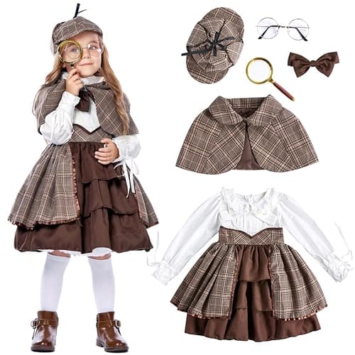 Girls Detective Costume Kids Famous Detective Outfit