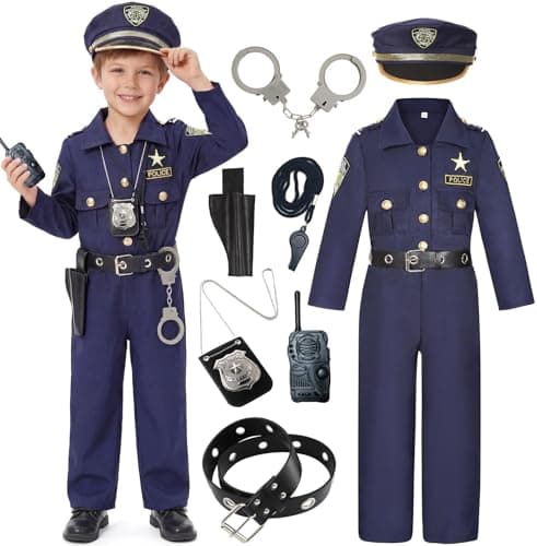 Police Officer Costume for Kids Deluxe Cop Police Costume for Boys