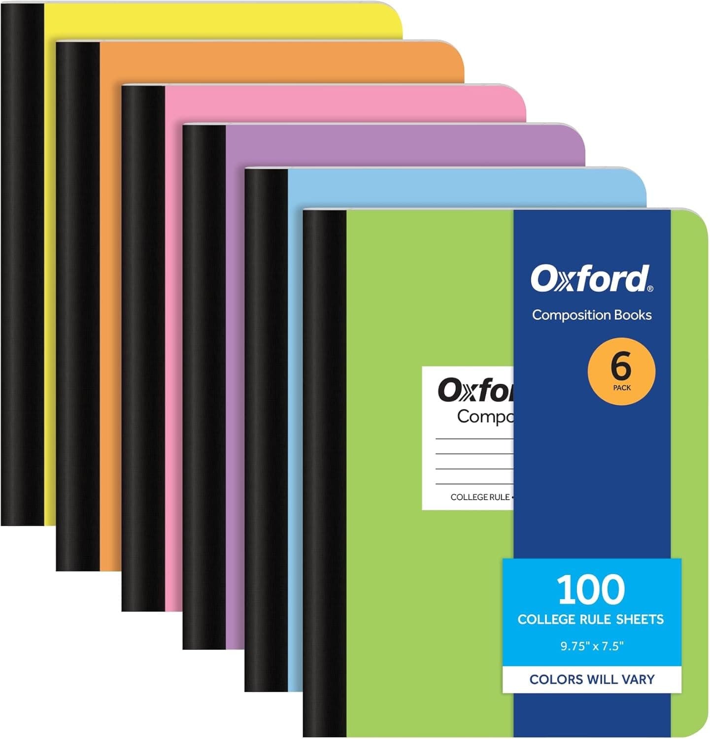 Oxford College-Ruled Composition Notebooks, 6 Pack